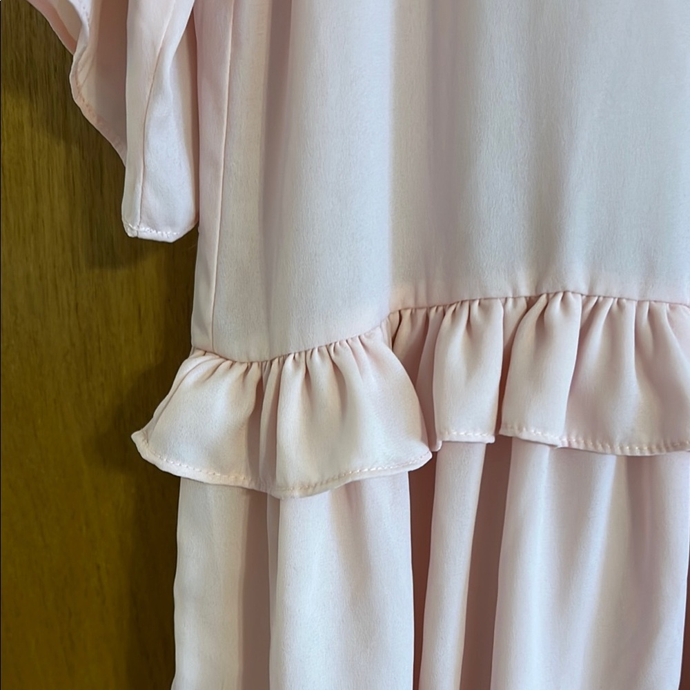 Pink Ruffle Hem Women's Top - Picture 2 of 5